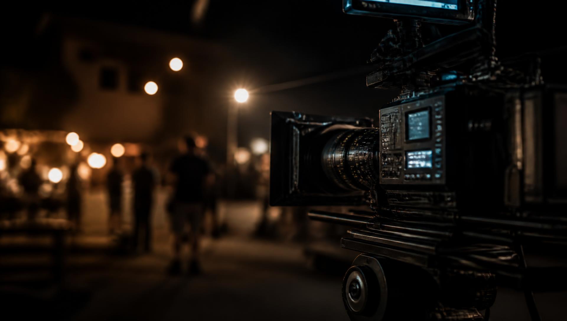 Reklam filmi setinde profesyonel sinema kamerası